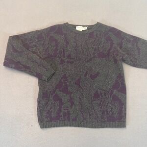 Semplice 100% Wool Sweater Unisex One Size Abstract Mottled Pattern Mutli VTG